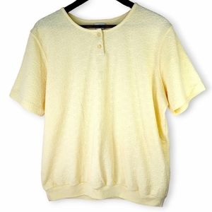 Hasting & Smith Yellow Floral Short Sleeve Shirt Top Sz XL